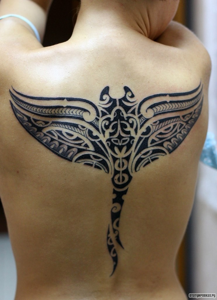 Фотография татуировки под названием «Полинезийский скат»