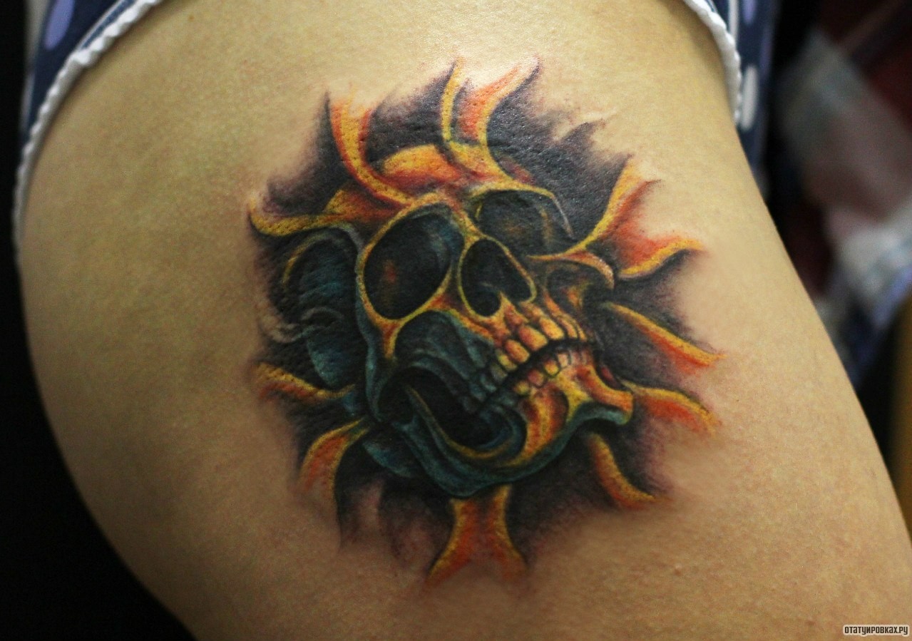 Фотография татуировки под названием «Череп»