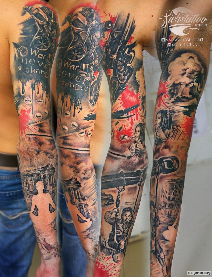 Фотография татуировки под названием «Война»