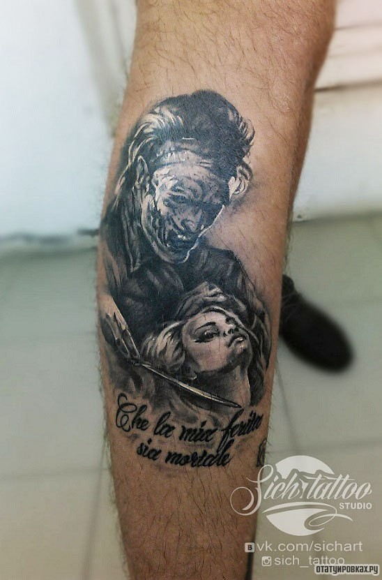 Фотография татуировки под названием «Маньяк с девушкой»