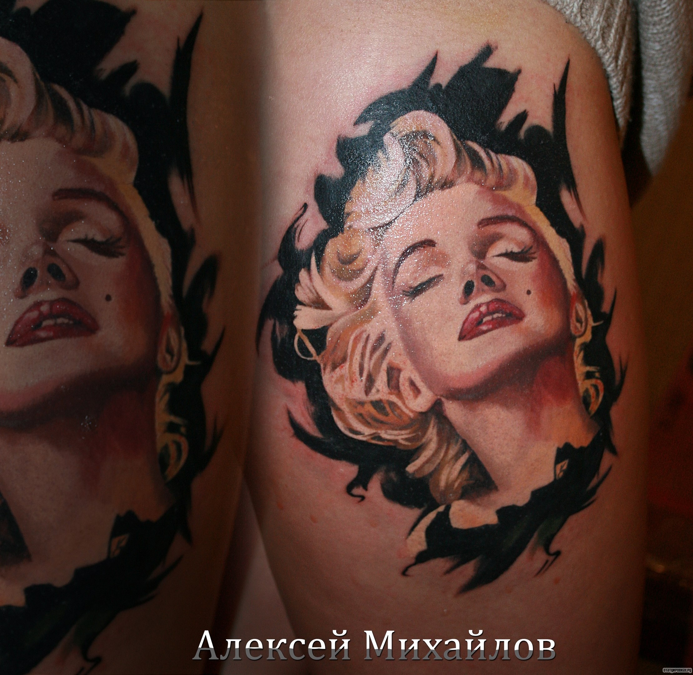Фотография татуировки под названием «Мерилин Монро»