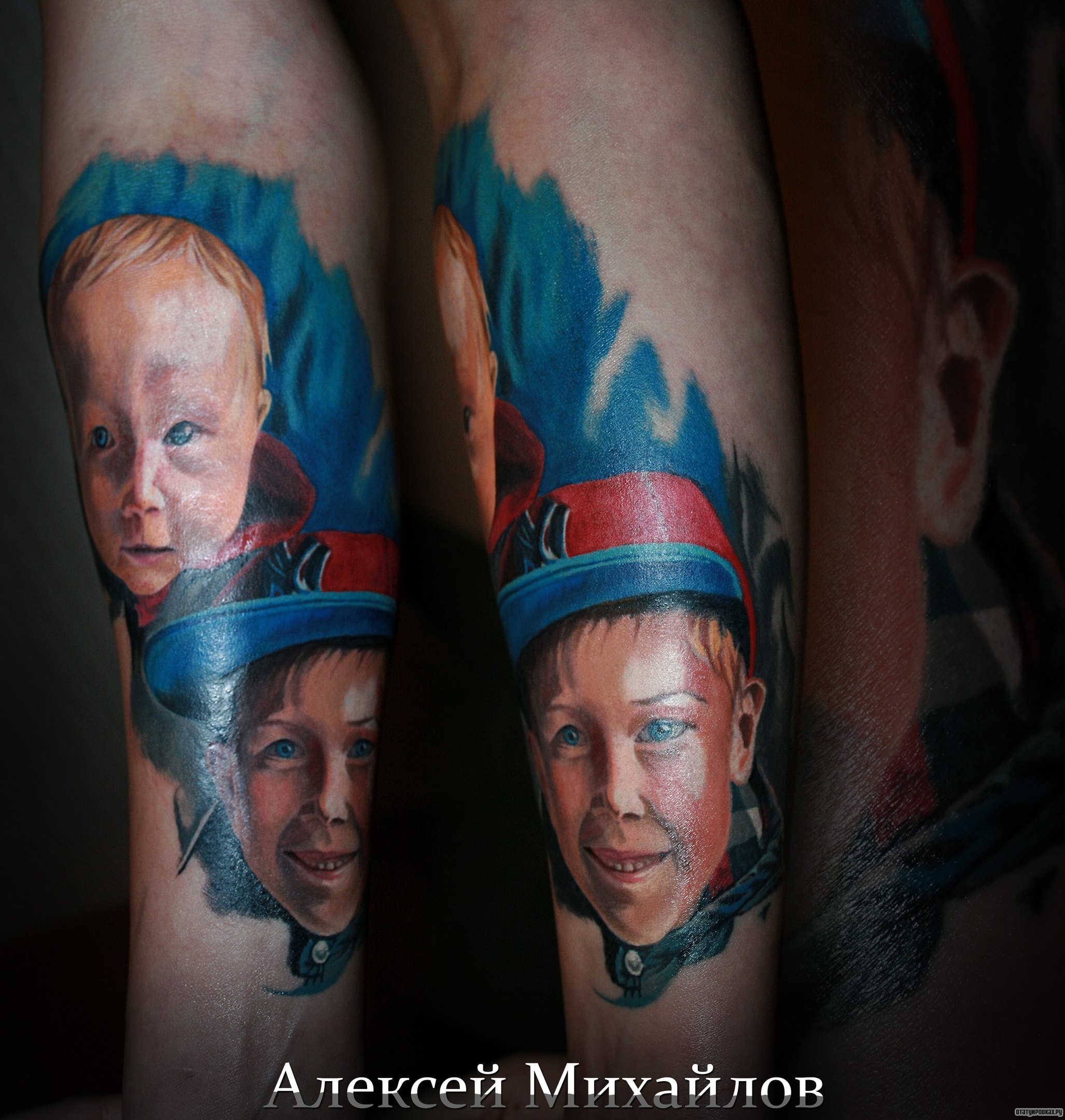 Фотография татуировки под названием «Два мальчика портреты»