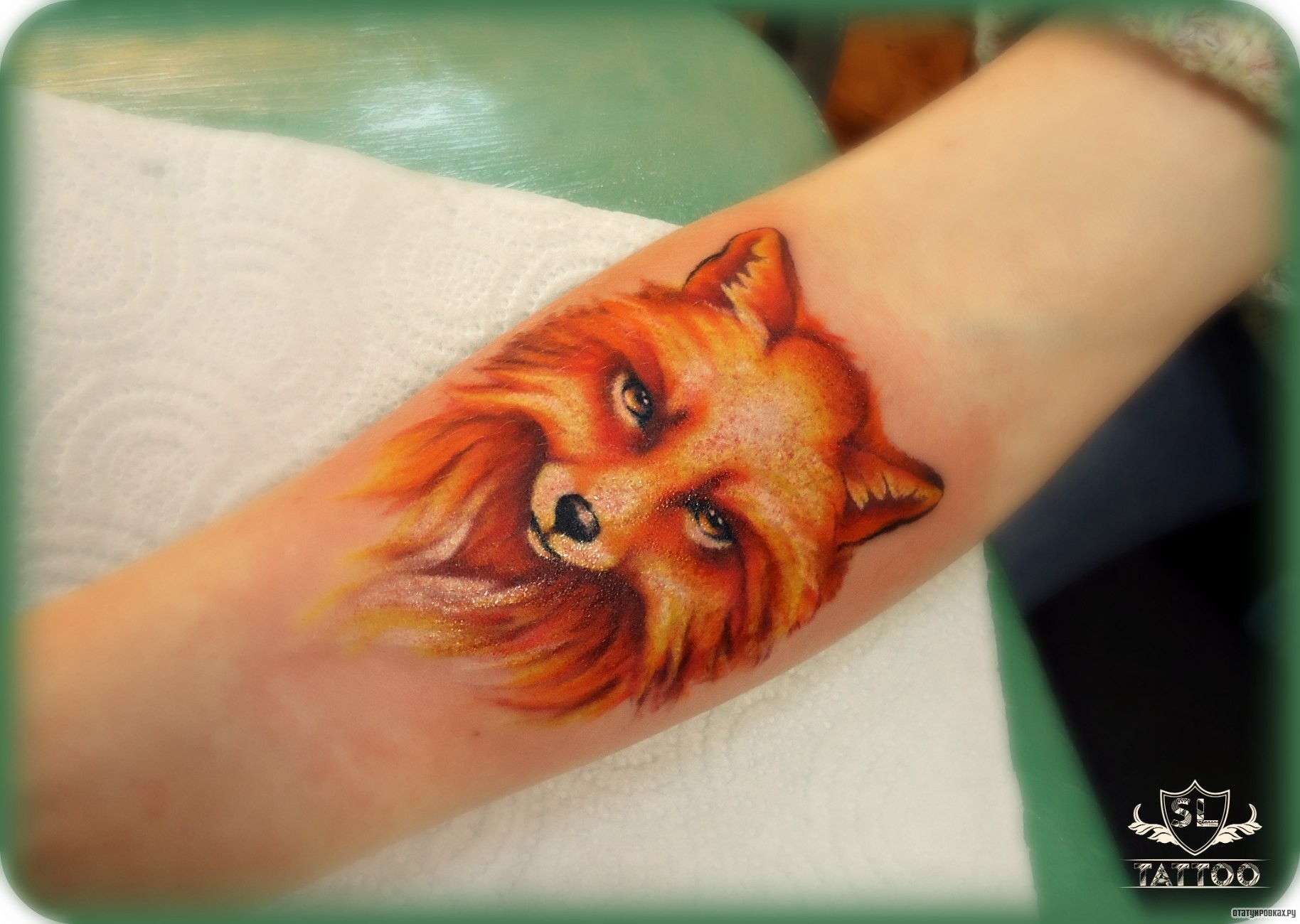 Фотография татуировки под названием «Рыжая лиса»