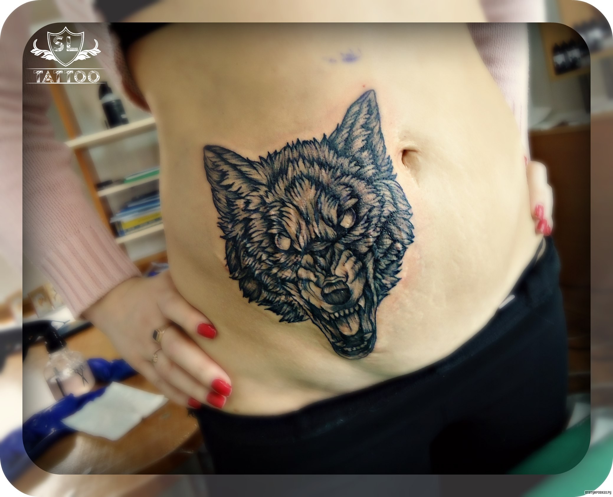 Фотография татуировки под названием «Волк китайский»
