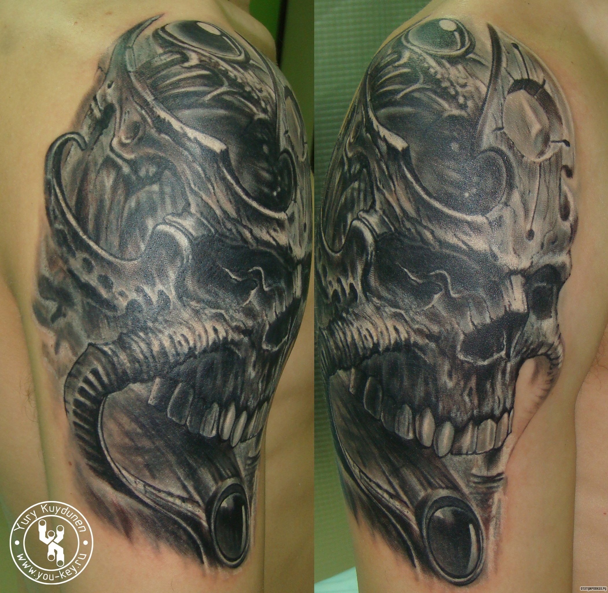 Фотография татуировки под названием «Страшный череп»