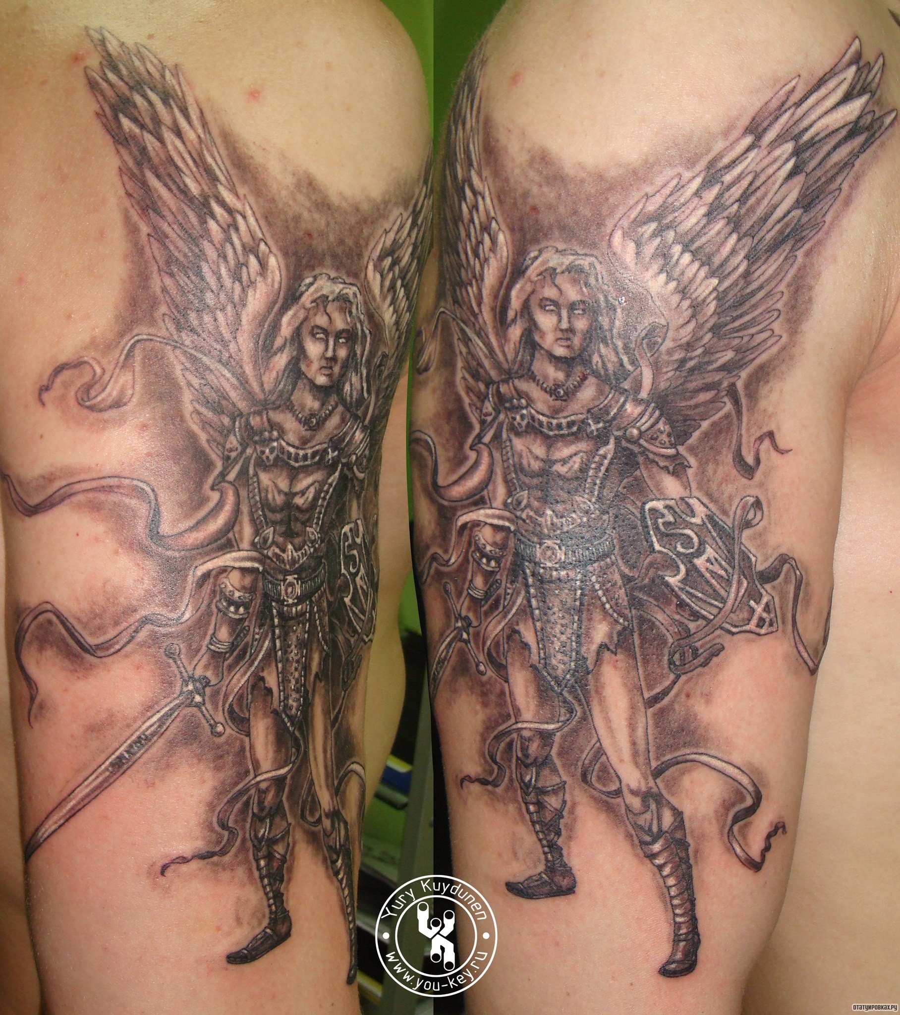 Фотография татуировки под названием «Человек с крыльями»