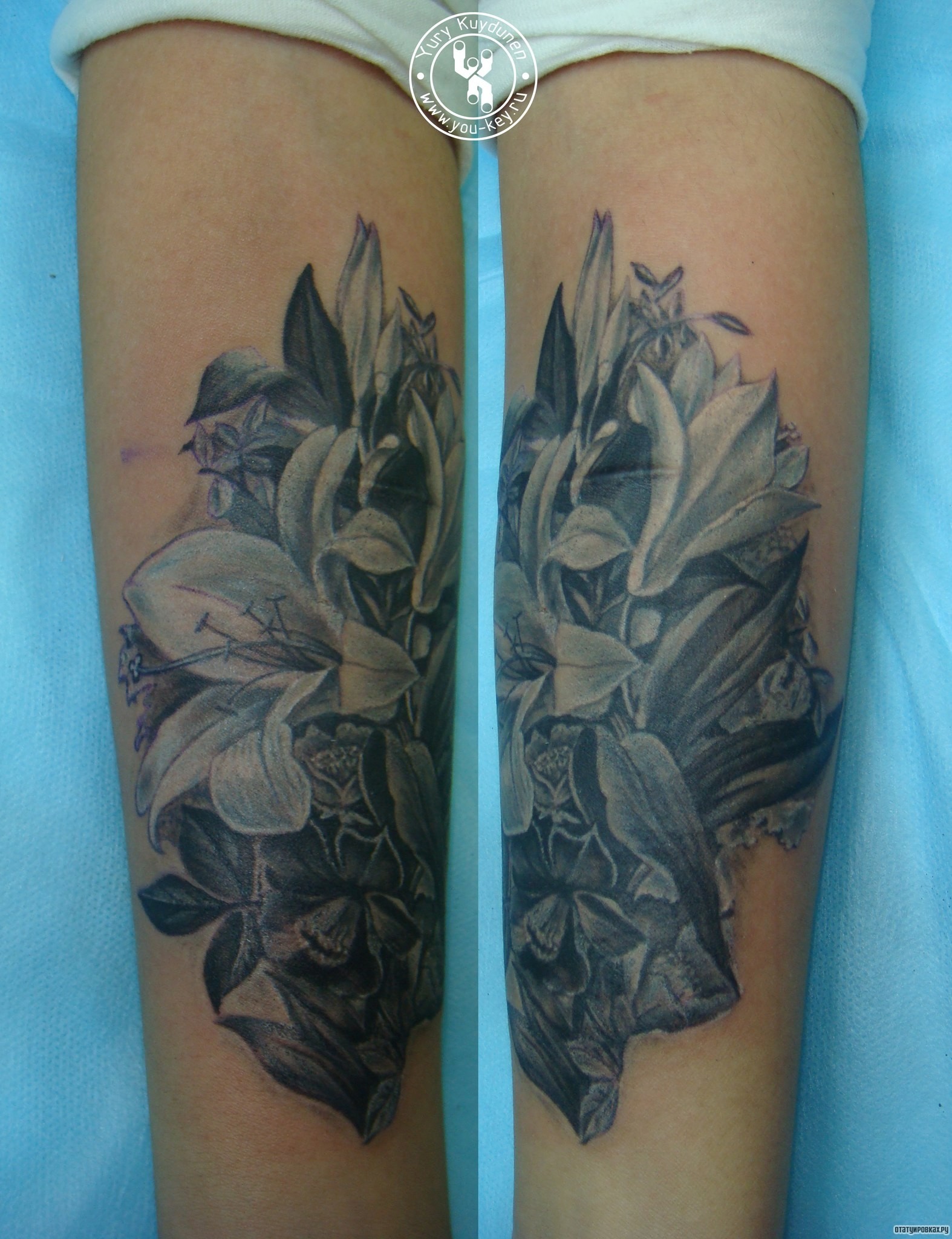 Фотография татуировки под названием «Чб лилии»