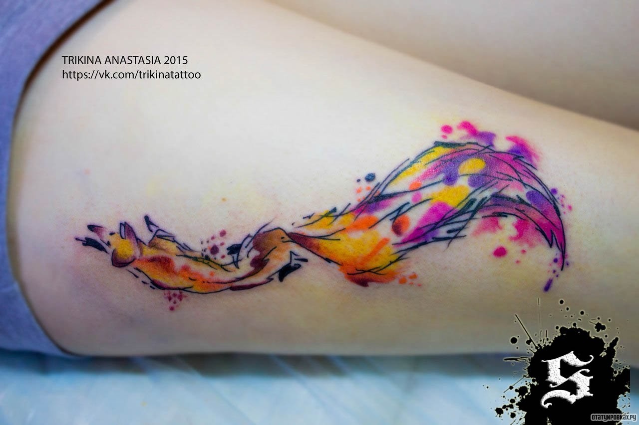 Фотография татуировки под названием «Абстрактная лиса»