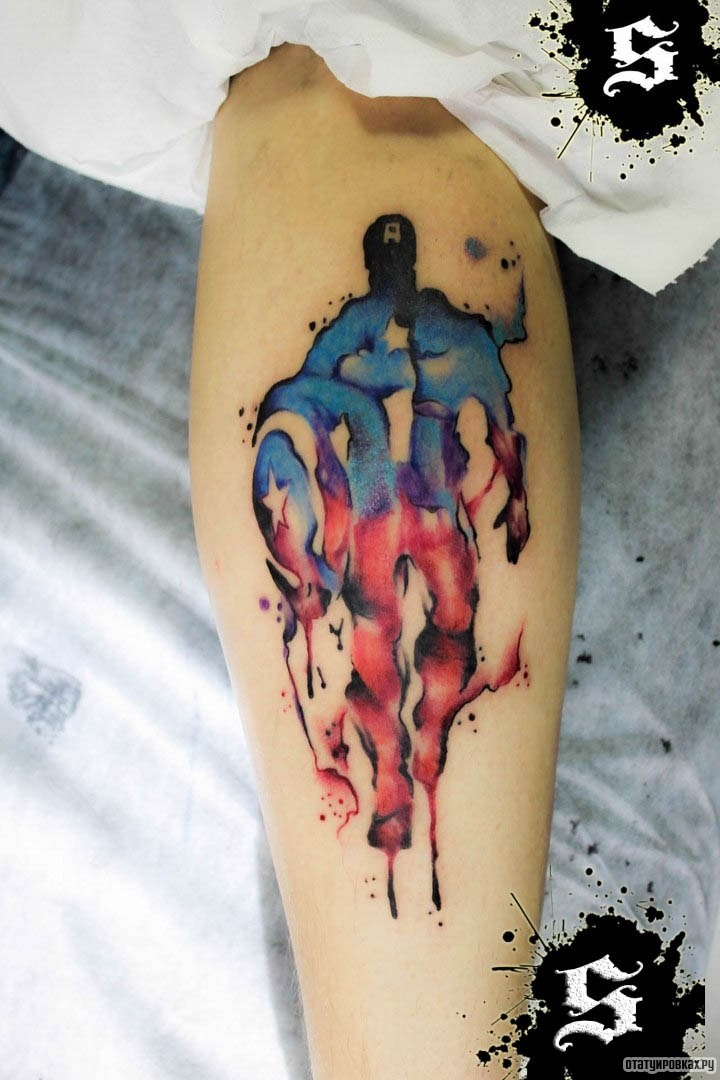 Фотография татуировки под названием «Человек в красках»