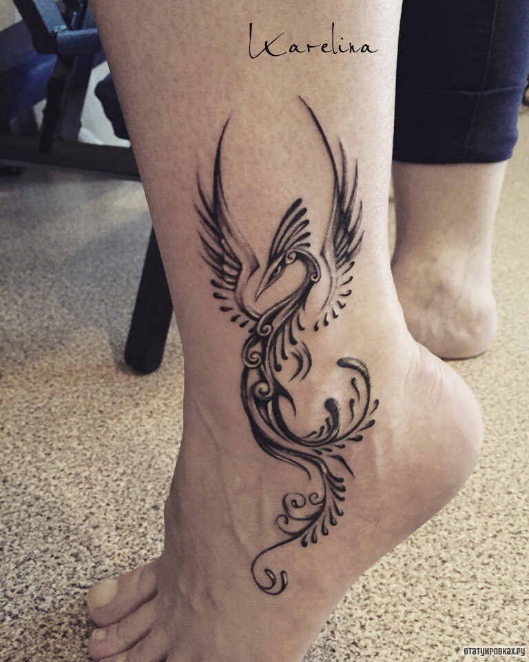 Фотография татуировки под названием «Жар птица узор»