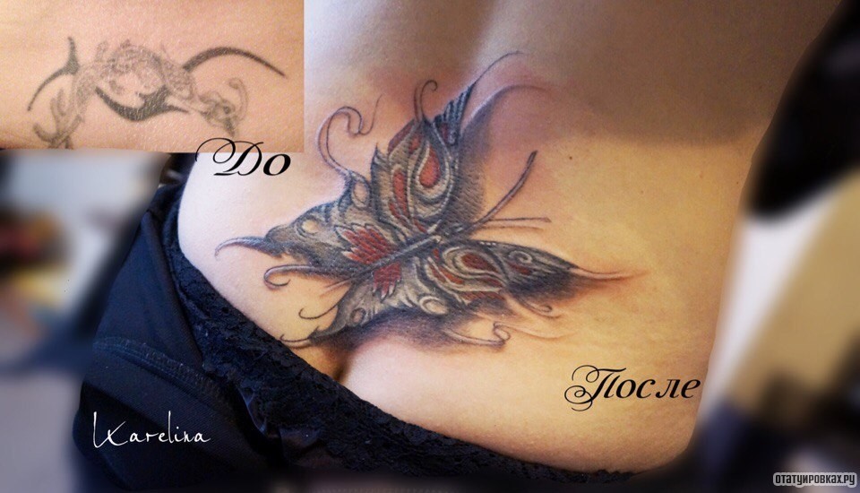 Фотография татуировки под названием «Бабочка»