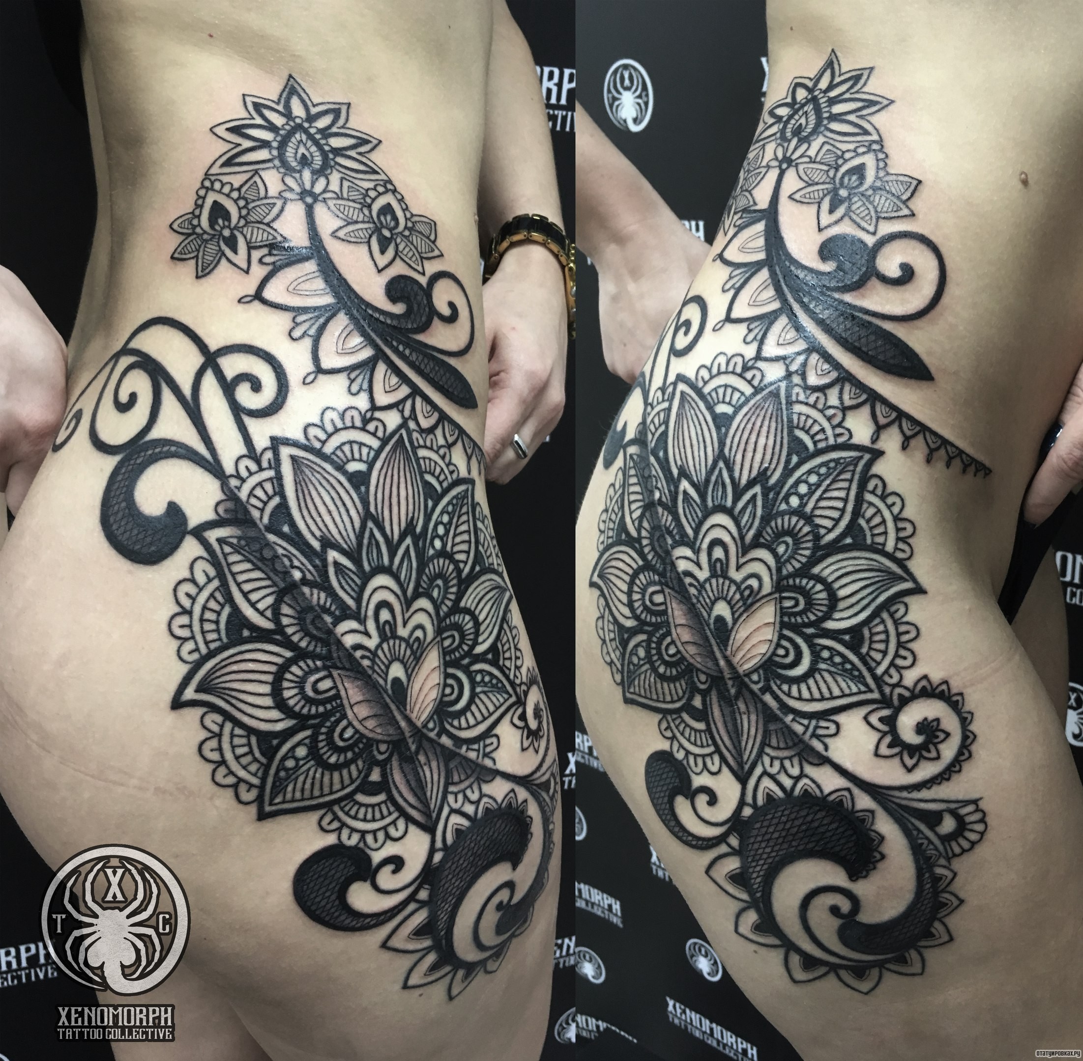 Фотография татуировки под названием «Мандала с узорами»