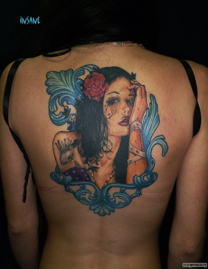 Фотография татуировки под названием «Грустная девушка»