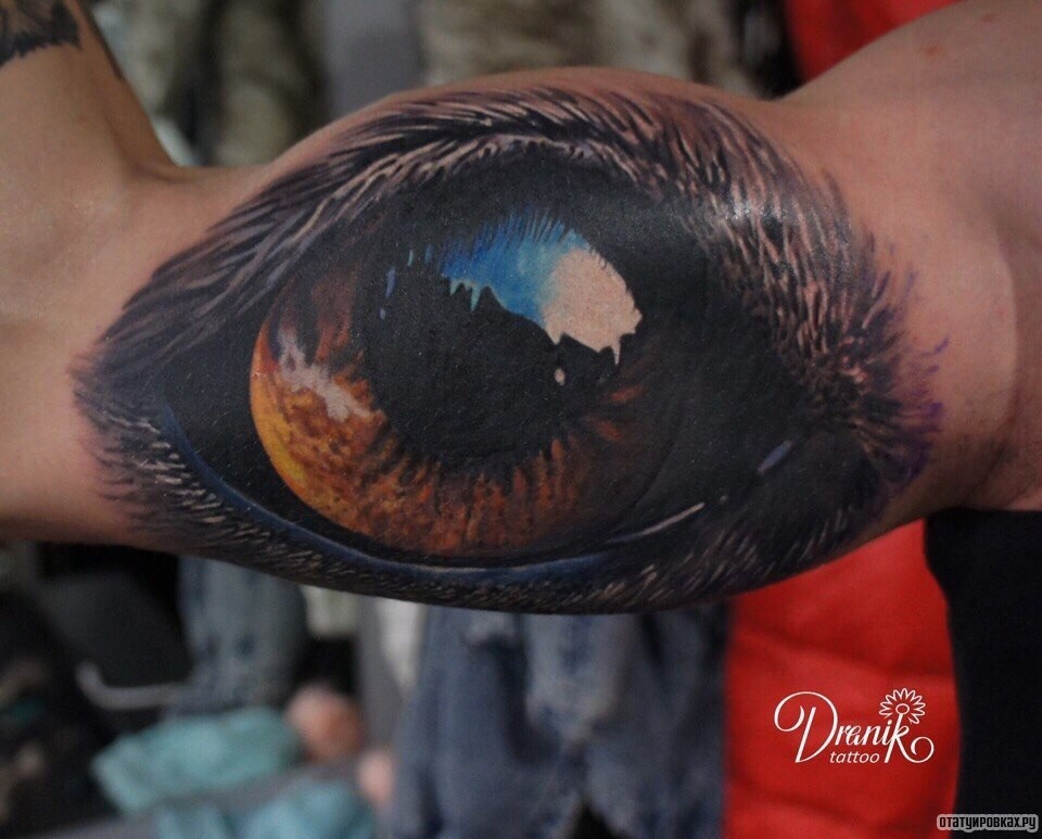 Фотография татуировки под названием «Большой мохнатый глаз»
