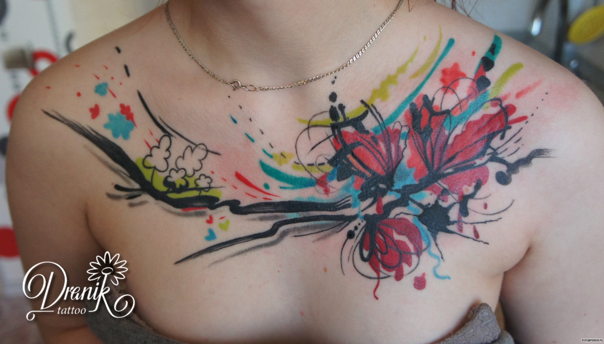 Фотография татуировки под названием «Абстрактный узор цветка»