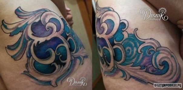 Фотография татуировки под названием «Узор волны»