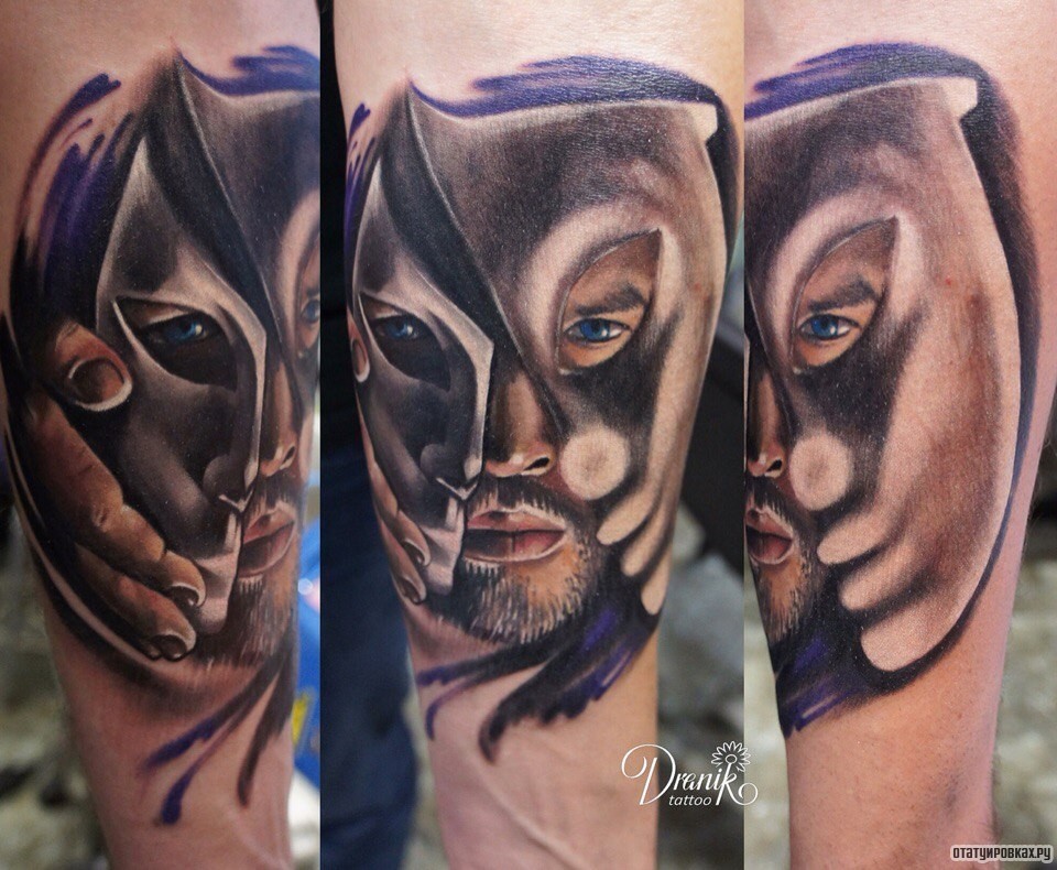 Фотография татуировки под названием «Человек в маске»
