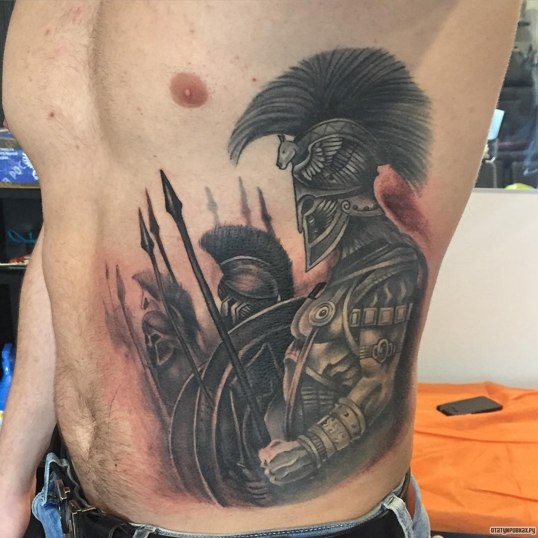 Фотография татуировки под названием «Воины, гладиаторы»