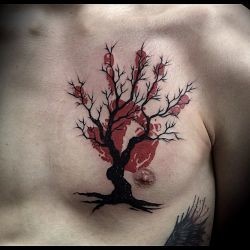 Дерево черно-красное с ладонью мастера Александр Бранд