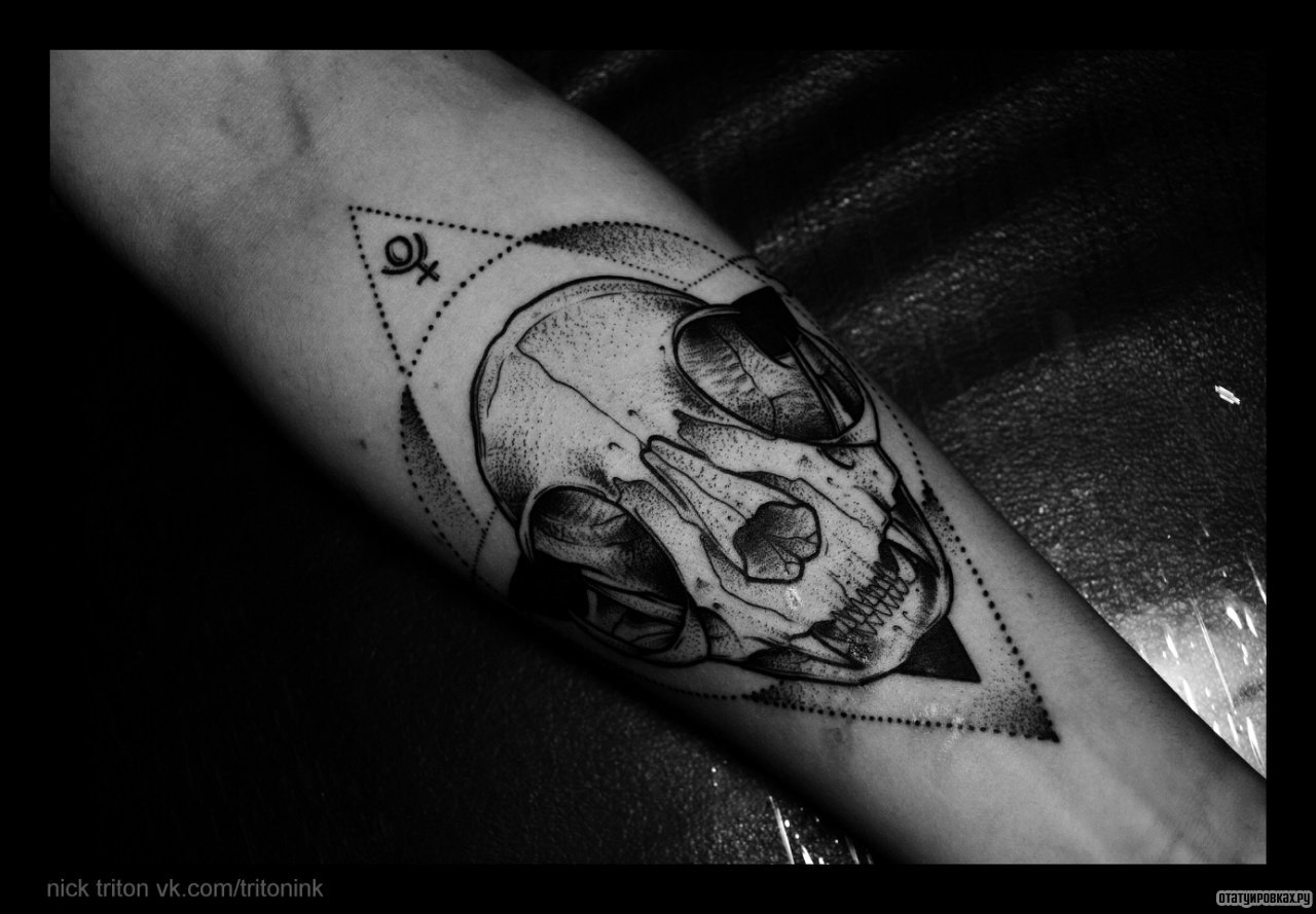 Фотография татуировки под названием «Череп в узоре»