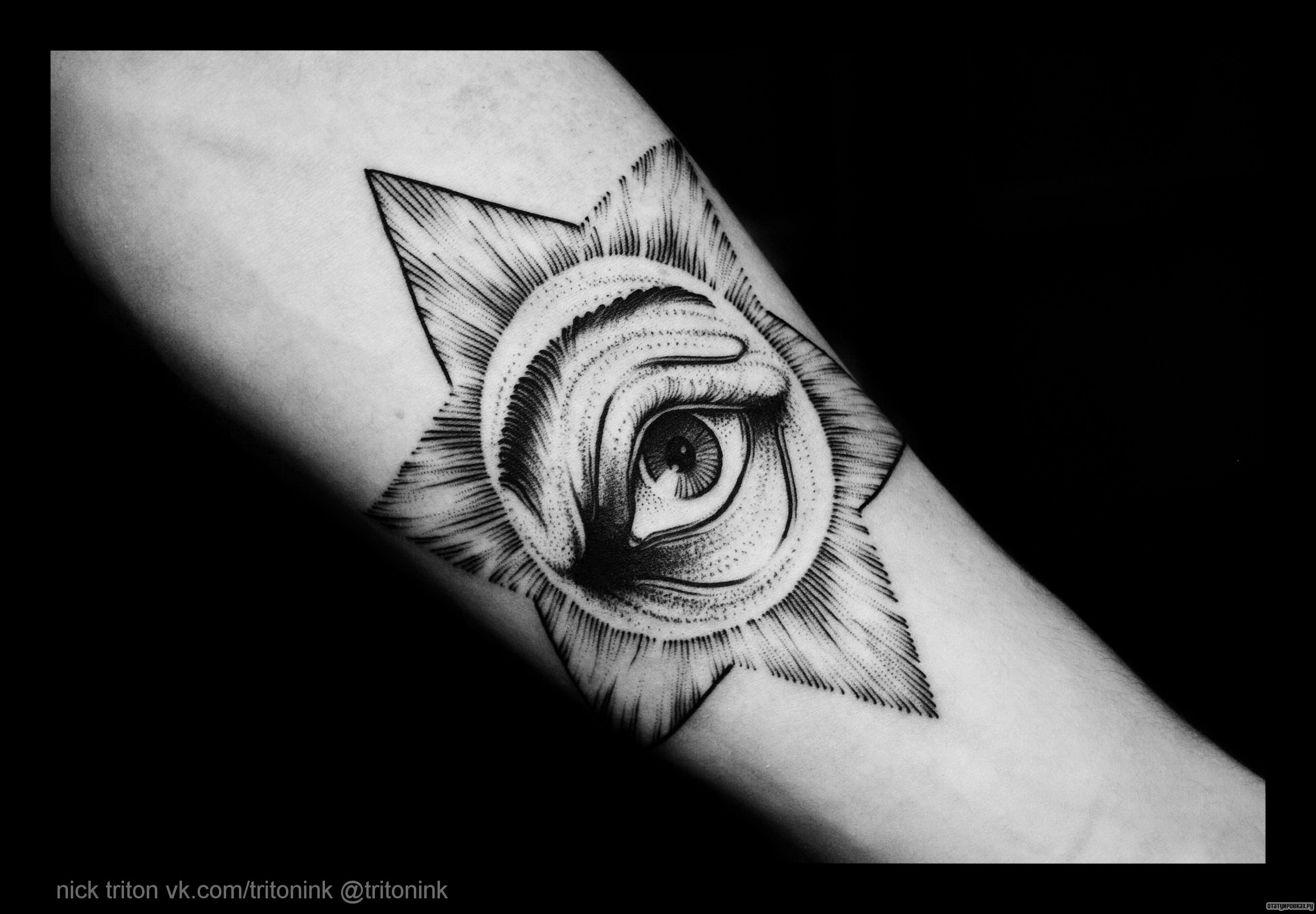 Фотография татуировки под названием «Глаз в звезде»