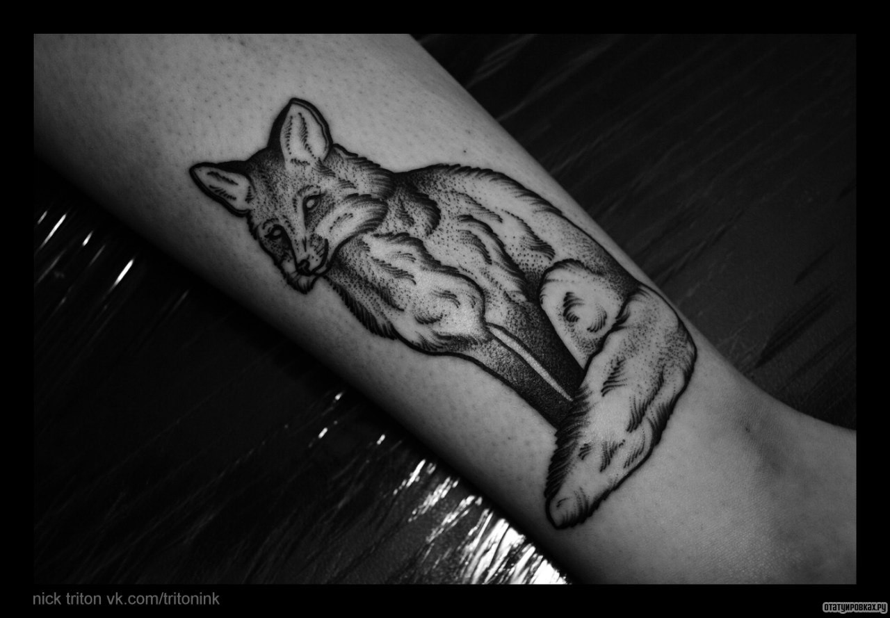 Фотография татуировки под названием «Лиса дотворк»