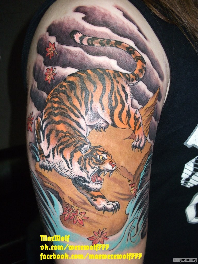 Фотография татуировки под названием «Тигр японский»