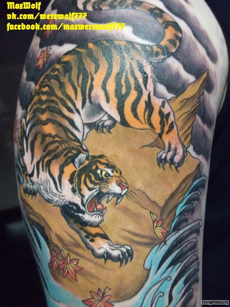 Фотография татуировки под названием «Японский тигр»