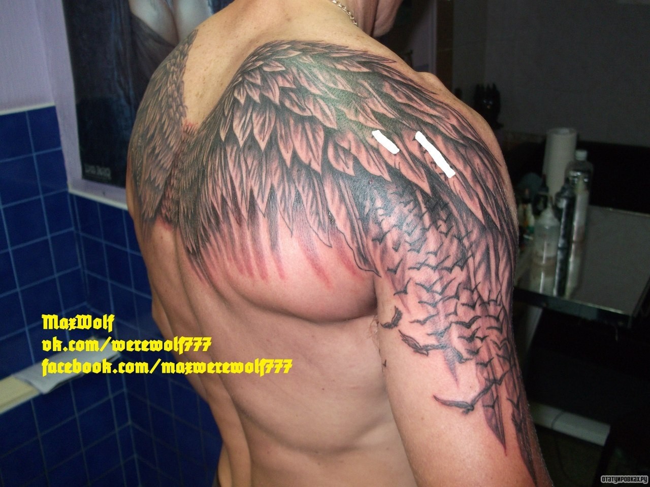Фотография татуировки под названием «Большие крылья»