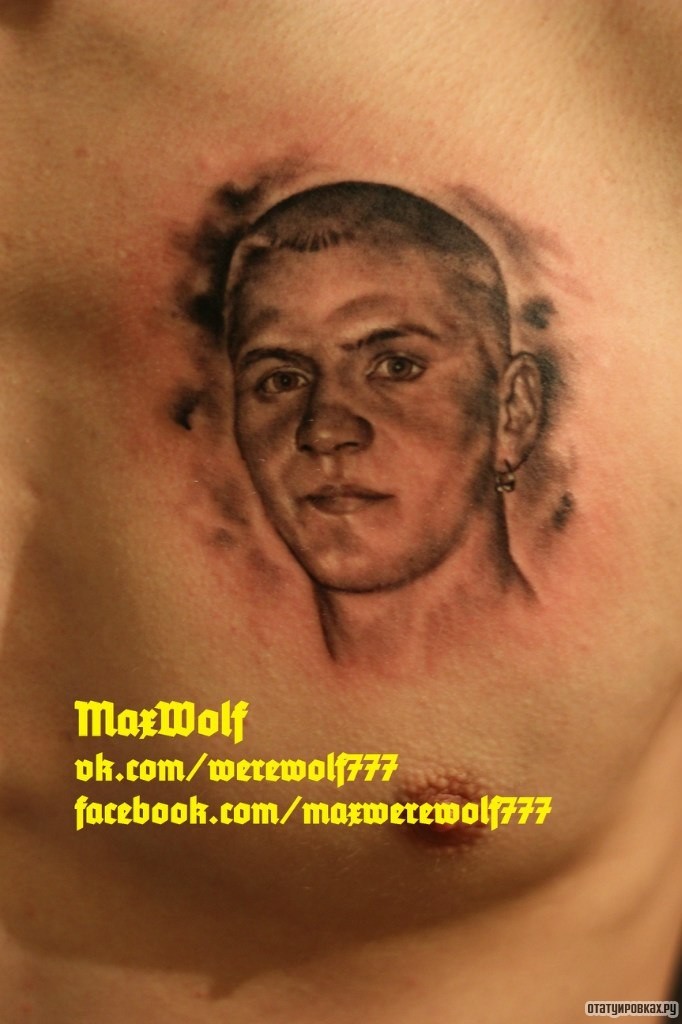 Фотография татуировки под названием «Портрет парня»