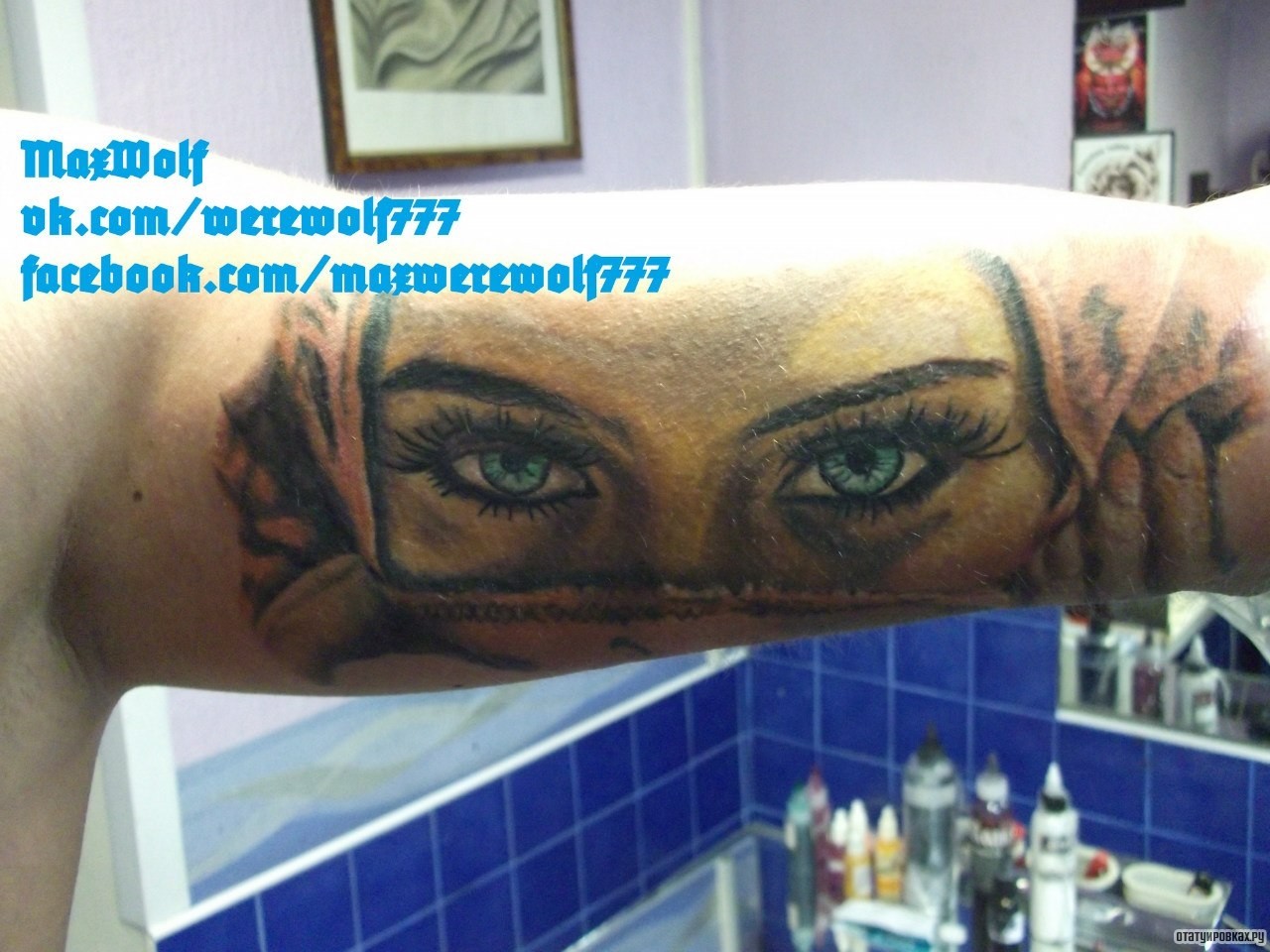 Фотография татуировки под названием «Глаза девушки»