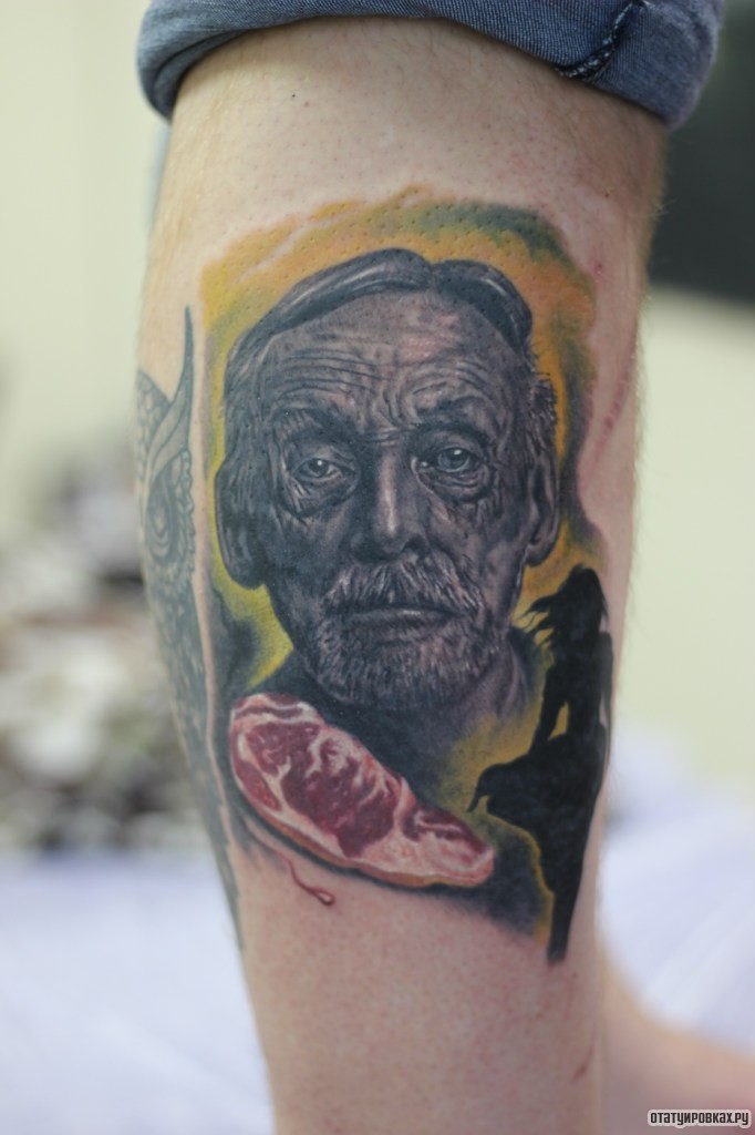Фотография татуировки под названием «Портрет пожилого человека»