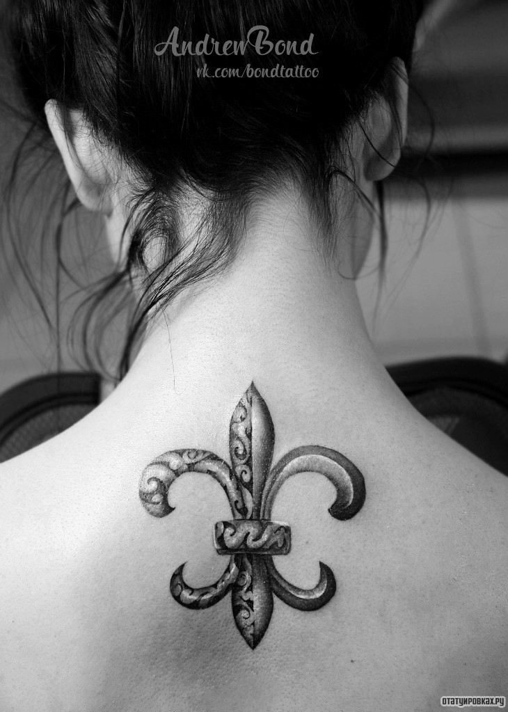 Фотография татуировки под названием «Узор на спине девушки»