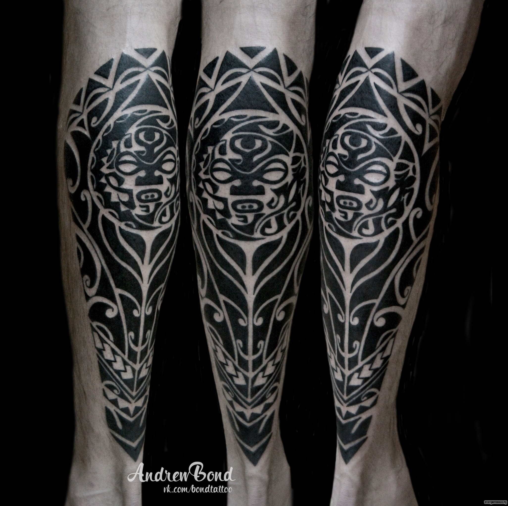 Фотография татуировки под названием «Полинезийский узор»