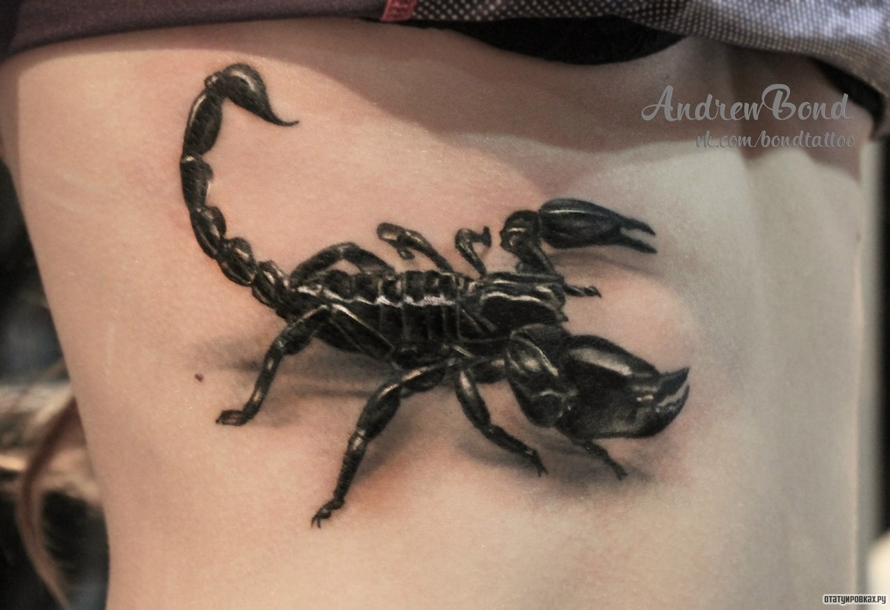 Фотография татуировки под названием «Скорпион 3д»
