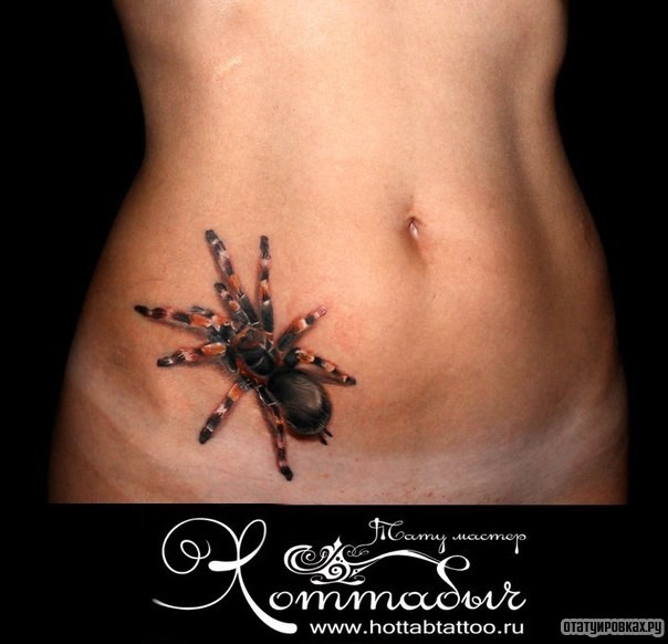 Фотография татуировки под названием «Ползующий паук»