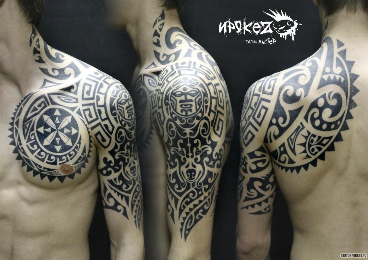 Фотография татуировки под названием «Полинезийская татуировка»