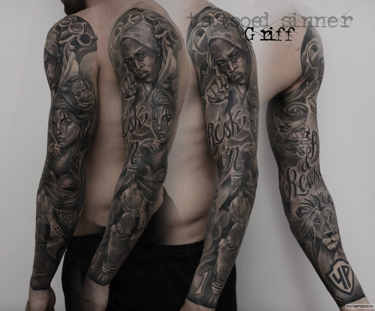 Фотография татуировки под названием «Американская тату рукав»
