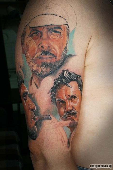 Фотография татуировки под названием «Три человека»