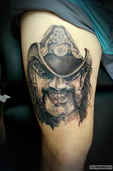 Фотография татуировки под названием «Улыбающийся ковбой»