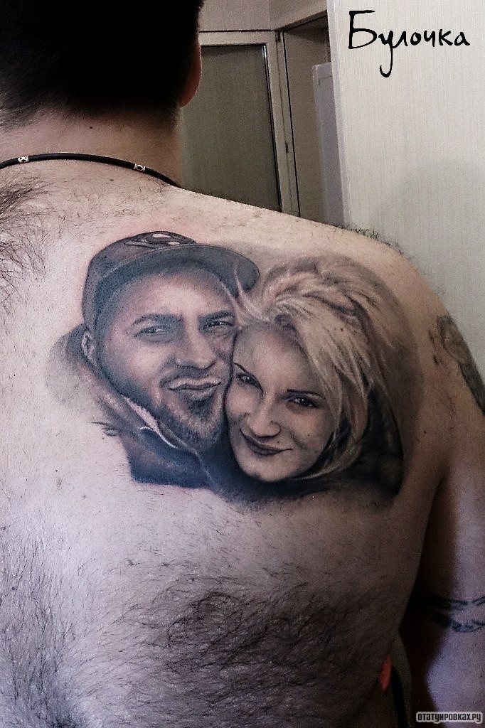 Фотография татуировки под названием «Пара парень и девушка портрет»