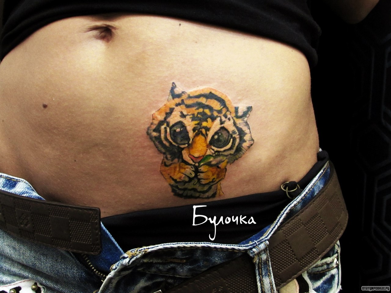 Фотография татуировки под названием «Морда тигренка»