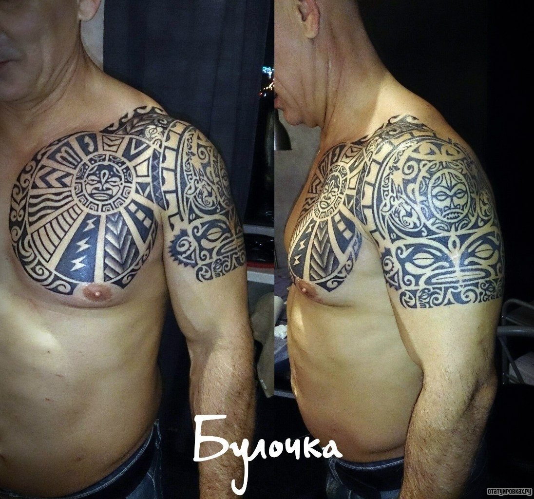 Фотография татуировки под названием «Узоры майя»