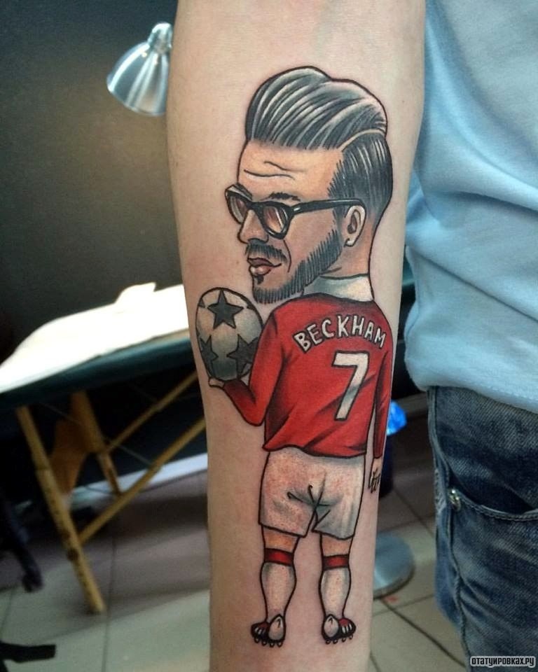 Фотография татуировки под названием «Футболист Бэкхем»