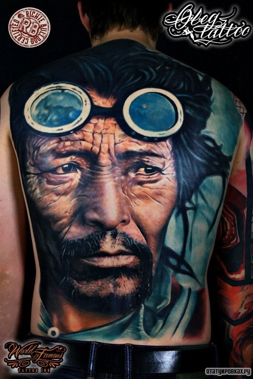 Фотография татуировки под названием «Человек с морщинами на коже»