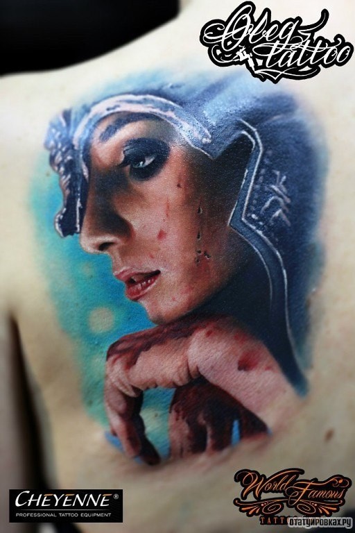 Фотография татуировки под названием «Портрет девушки реализм»