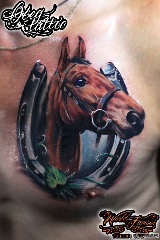 Фотография татуировки под названием «Конь и подкова»
