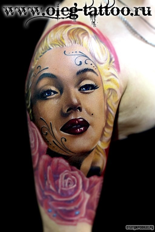 Фотография татуировки под названием «Лицо девушки с тату»