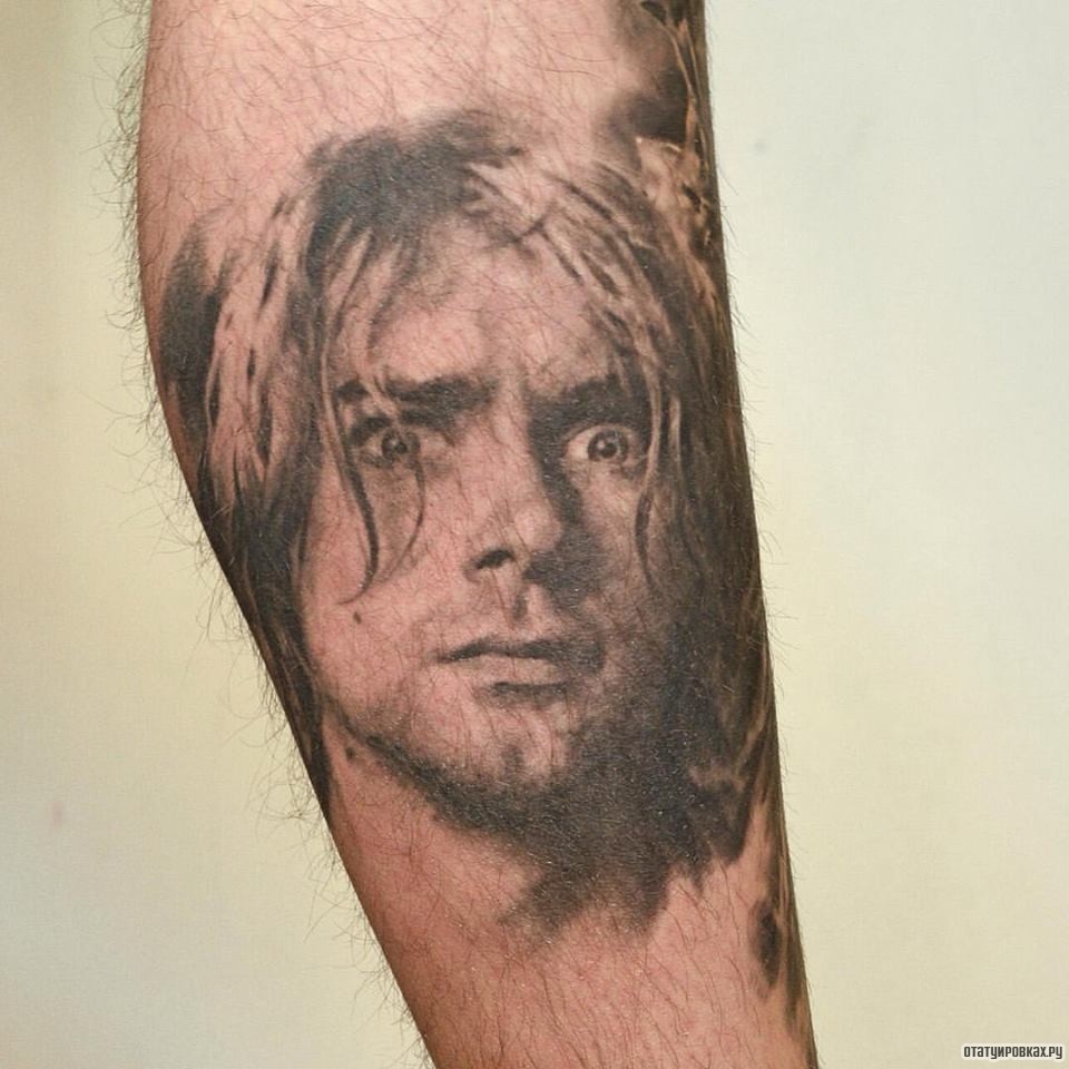 Фотография татуировки под названием «Портрет человека с выпученными глазами»