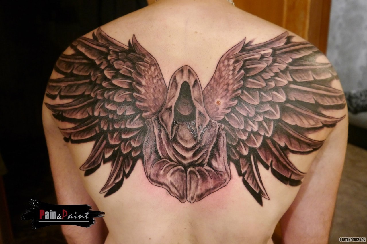 Фотография татуировки под названием «Ангел с крыльями»